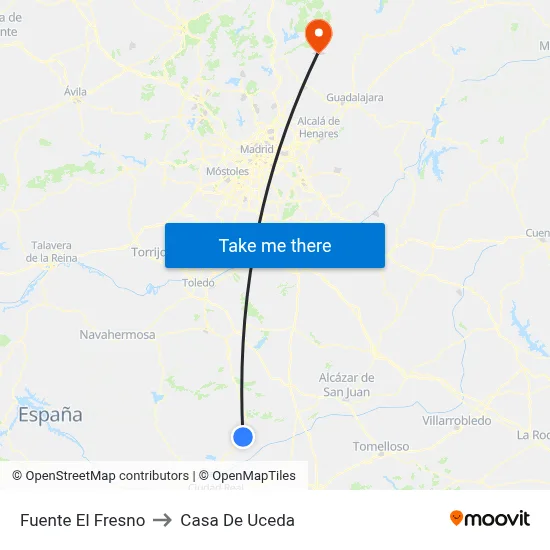 Fuente El Fresno to Casa De Uceda map