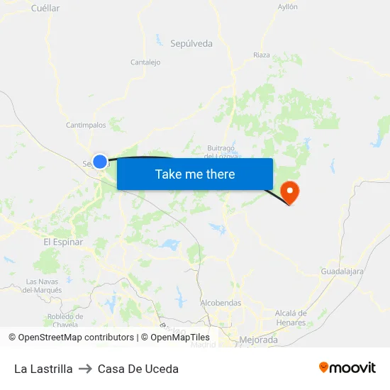 La Lastrilla to Casa De Uceda map