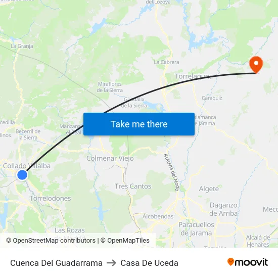 Cuenca Del Guadarrama to Casa De Uceda map
