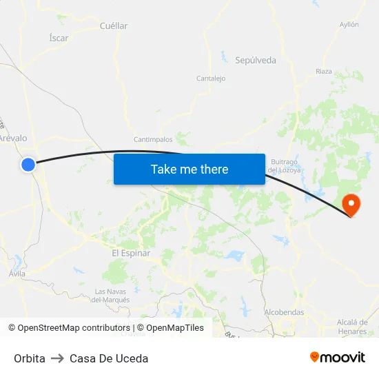 Orbita to Casa De Uceda map
