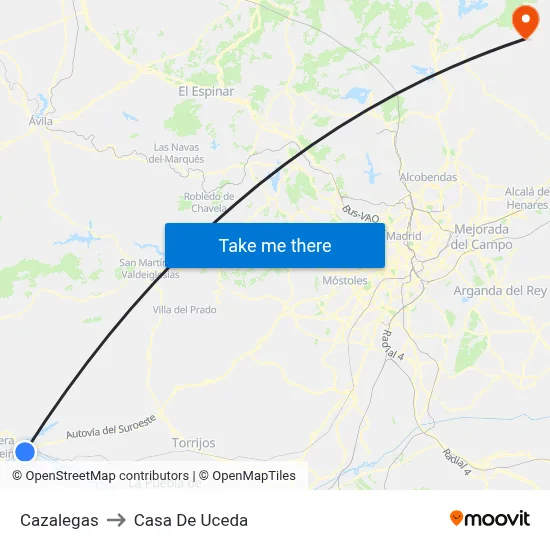 Cazalegas to Casa De Uceda map