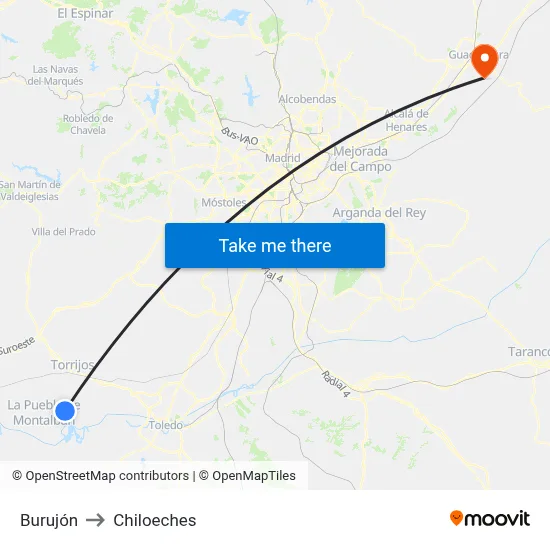 Burujón to Chiloeches map