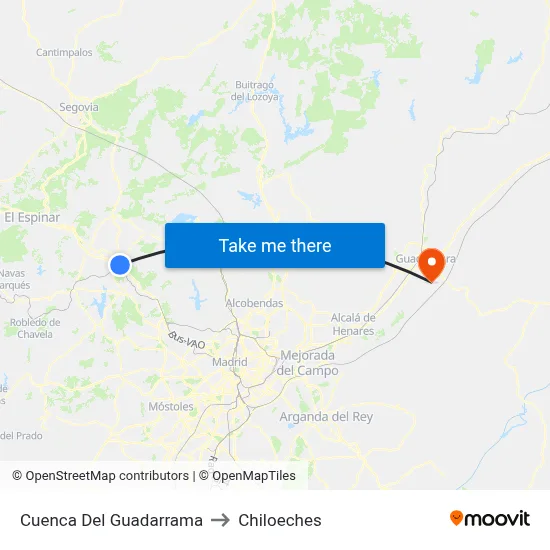 Cuenca Del Guadarrama to Chiloeches map