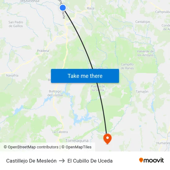 Castillejo De Mesleón to El Cubillo De Uceda map