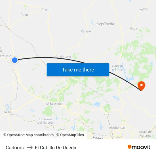 Codorniz to El Cubillo De Uceda map