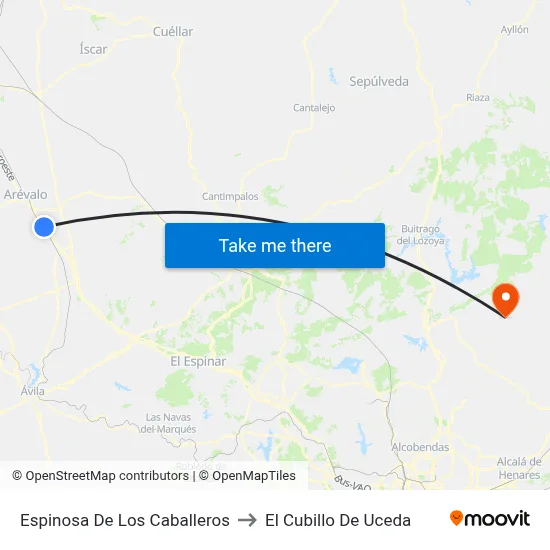 Espinosa De Los Caballeros to El Cubillo De Uceda map