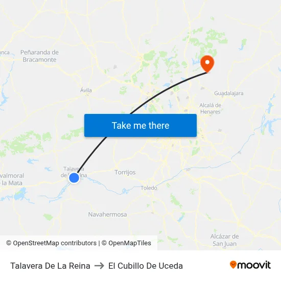 Talavera De La Reina to El Cubillo De Uceda map