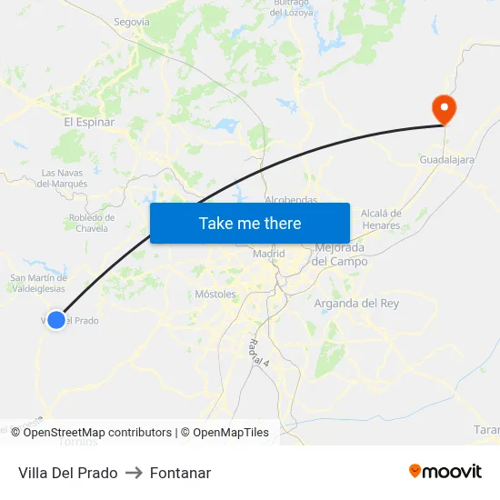 Villa Del Prado to Fontanar map
