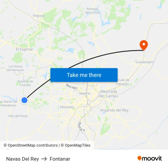 Navas Del Rey to Fontanar map