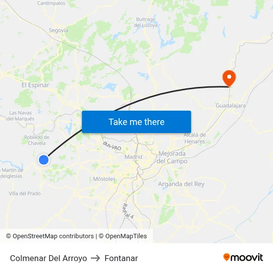 Colmenar Del Arroyo to Fontanar map