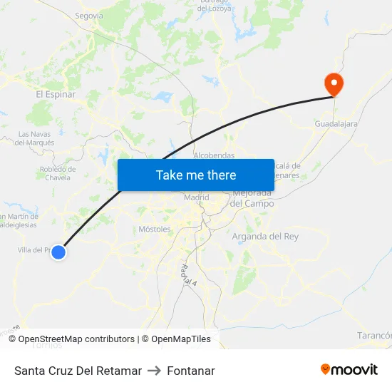 Santa Cruz Del Retamar to Fontanar map