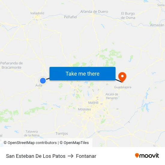San Esteban De Los Patos to Fontanar map