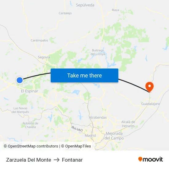 Zarzuela Del Monte to Fontanar map