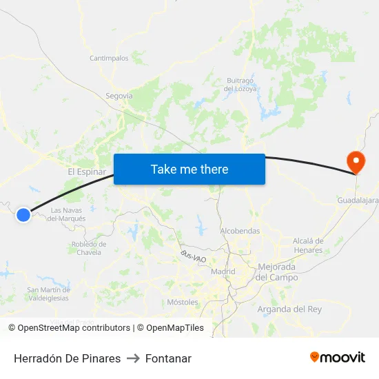 Herradón De Pinares to Fontanar map