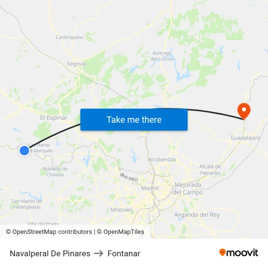 Navalperal De Pinares to Fontanar map