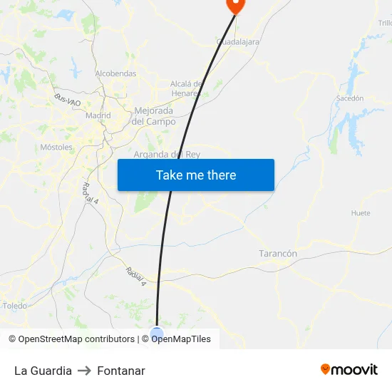 La Guardia to Fontanar map