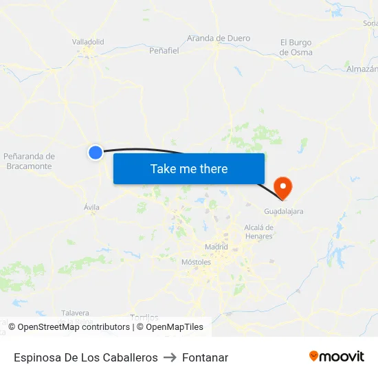 Espinosa De Los Caballeros to Fontanar map