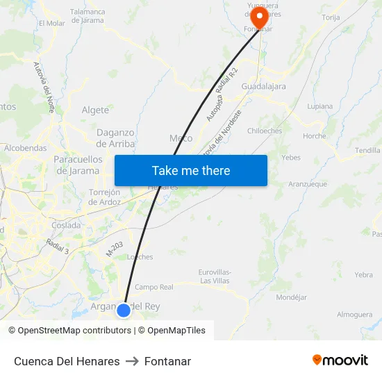 Cuenca Del Henares to Fontanar map