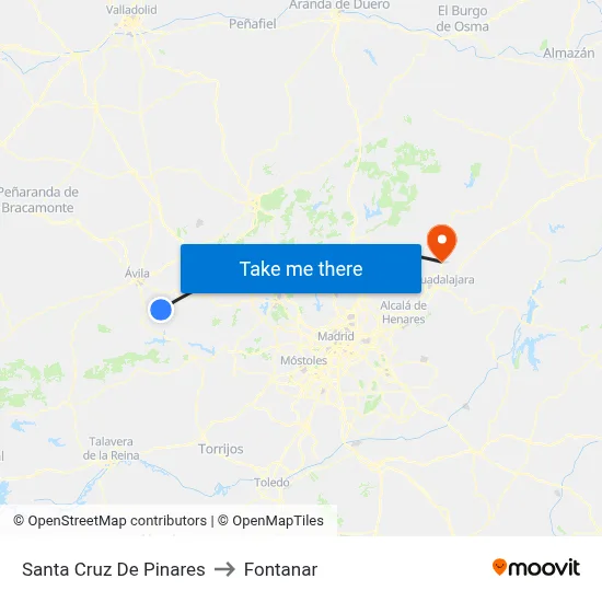 Santa Cruz De Pinares to Fontanar map