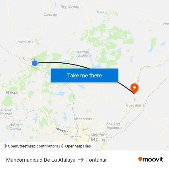 Mancomunidad De La Atalaya to Fontanar map