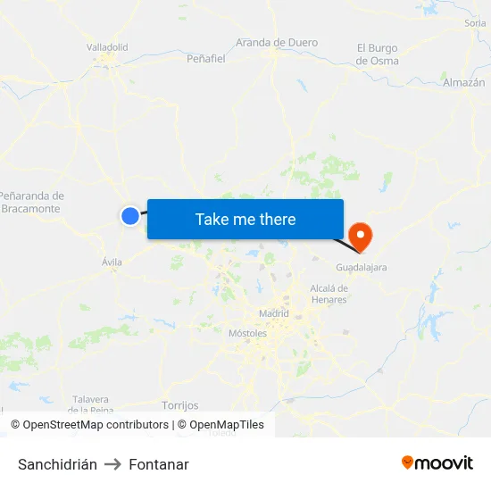Sanchidrián to Fontanar map