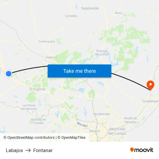 Labajos to Fontanar map