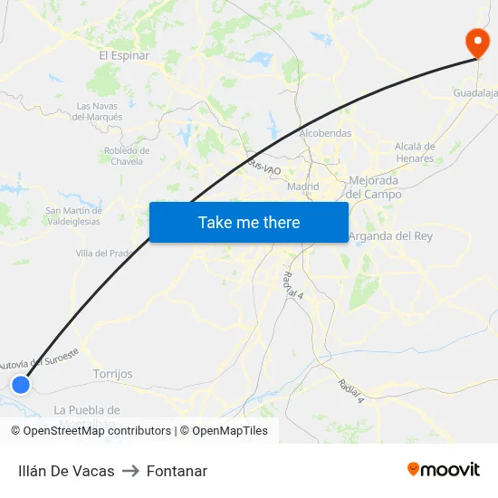 Illán De Vacas to Fontanar map