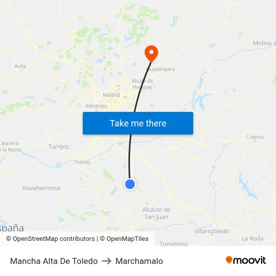 Mancha Alta De Toledo to Marchamalo map