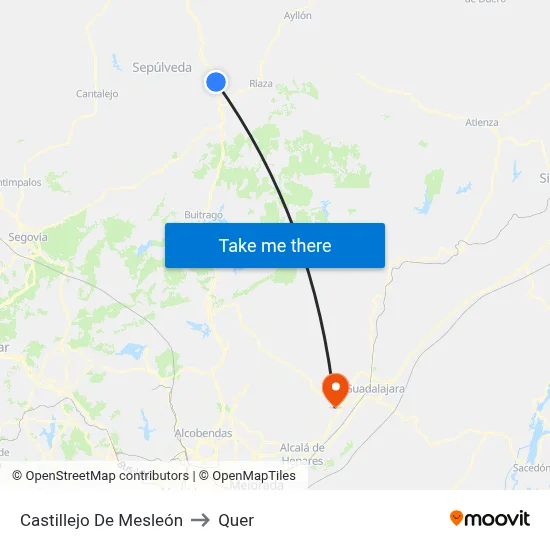 Castillejo De Mesleón to Quer map