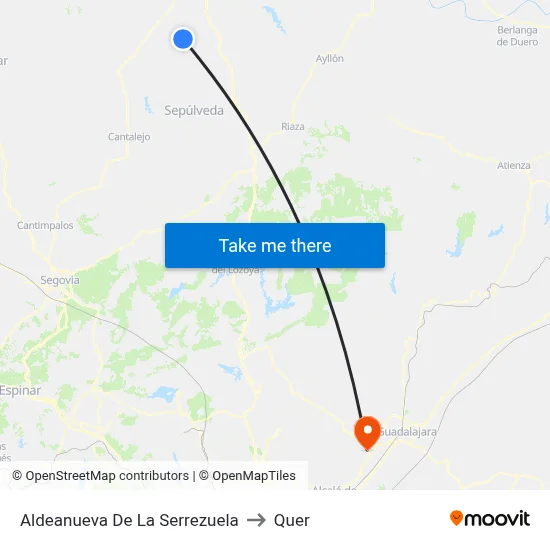 Aldeanueva De La Serrezuela to Quer map