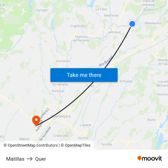 Matillas to Quer map