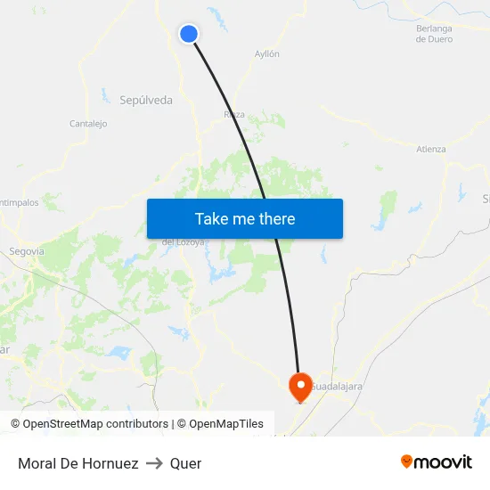 Moral De Hornuez to Quer map