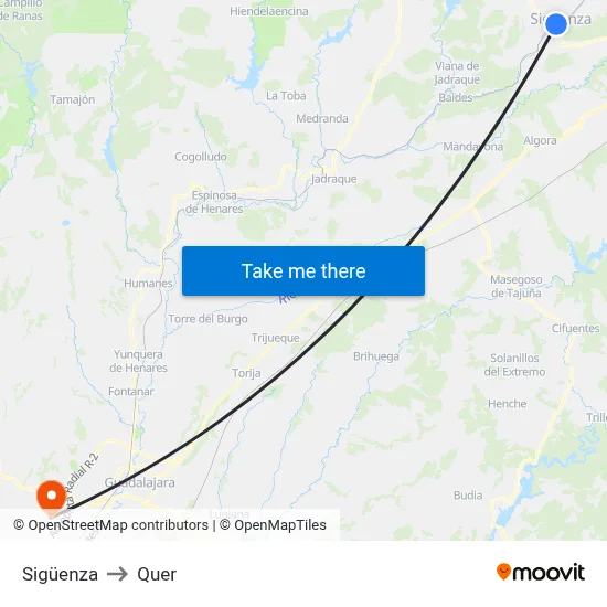 Sigüenza to Quer map