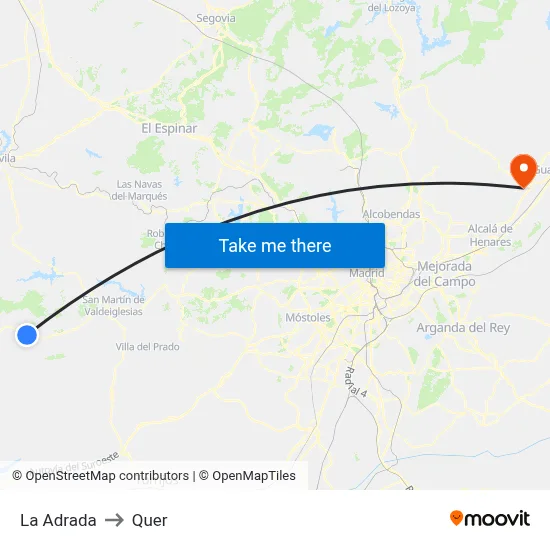 La Adrada to Quer map