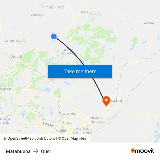 Matabuena to Quer map