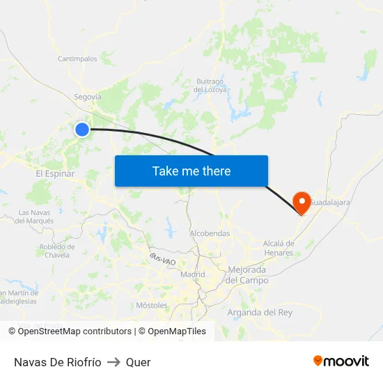 Navas De Riofrío to Quer map