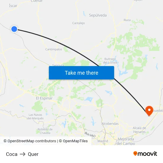 Coca to Quer map
