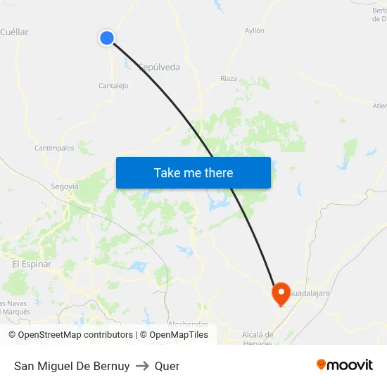 San Miguel De Bernuy to Quer map