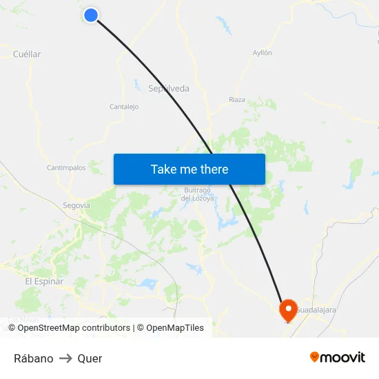 Rábano to Quer map