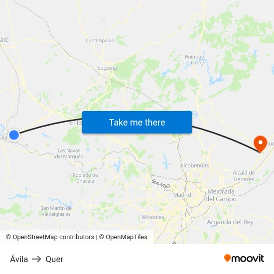 Ávila to Quer map