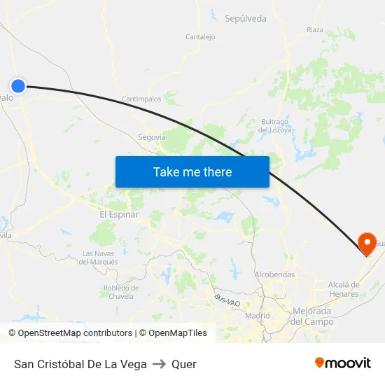 San Cristóbal De La Vega to Quer map