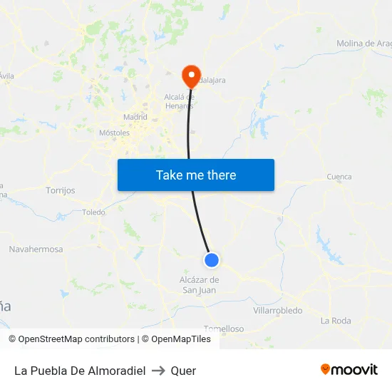 La Puebla De Almoradiel to Quer map