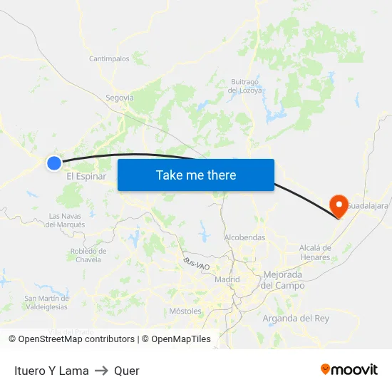 Ituero Y Lama to Quer map