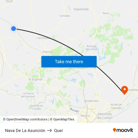 Nava De La Asunción to Quer map