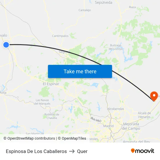 Espinosa De Los Caballeros to Quer map