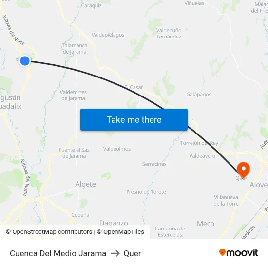 Cuenca Del Medio Jarama to Quer map
