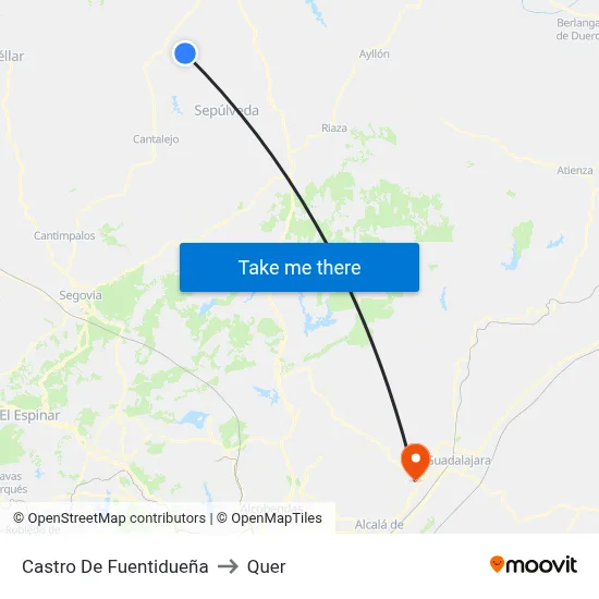 Castro De Fuentidueña to Quer map