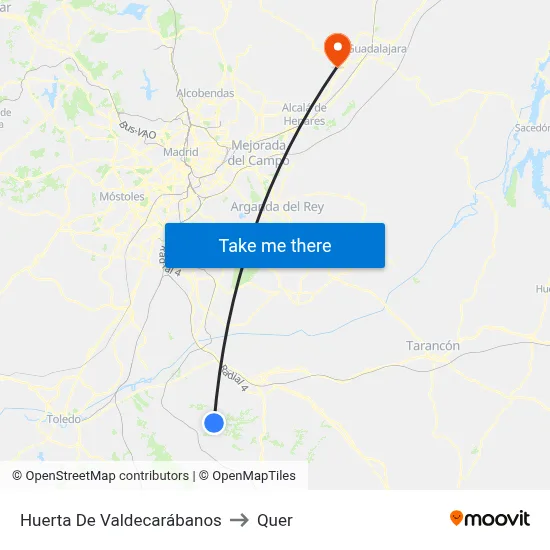 Huerta De Valdecarábanos to Quer map