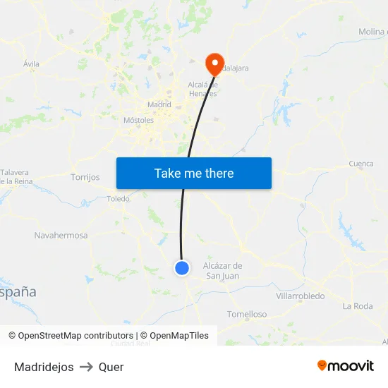 Madridejos to Quer map