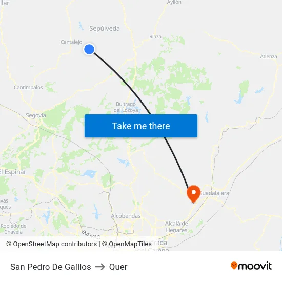 San Pedro De Gaíllos to Quer map